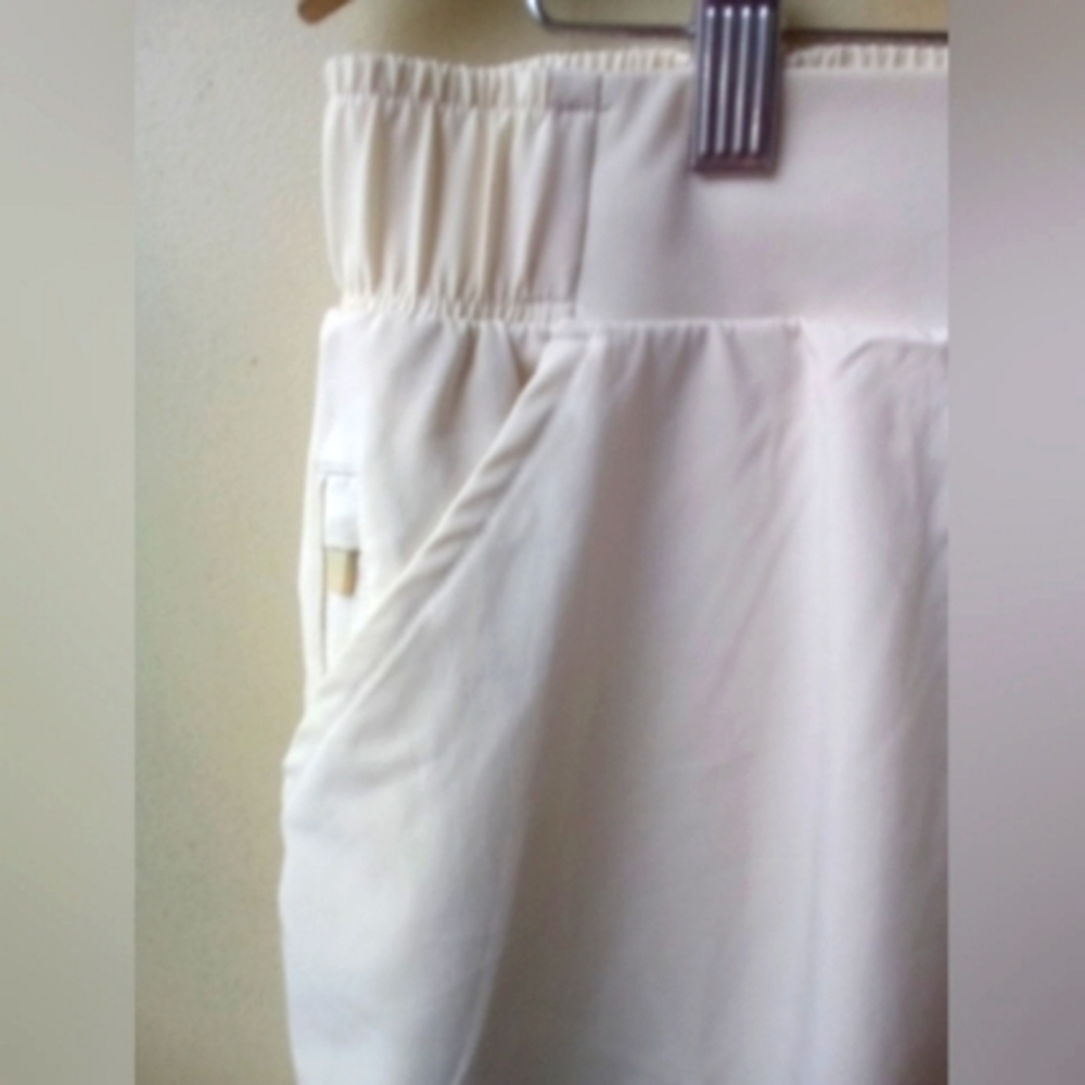 2/$20 White athletic skort short Drawstring Waist Rounded Hem Pockets LARGE - Picture 10 of 13